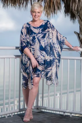 Alessia Floral Silk Kaftan Dress (DQ202F)