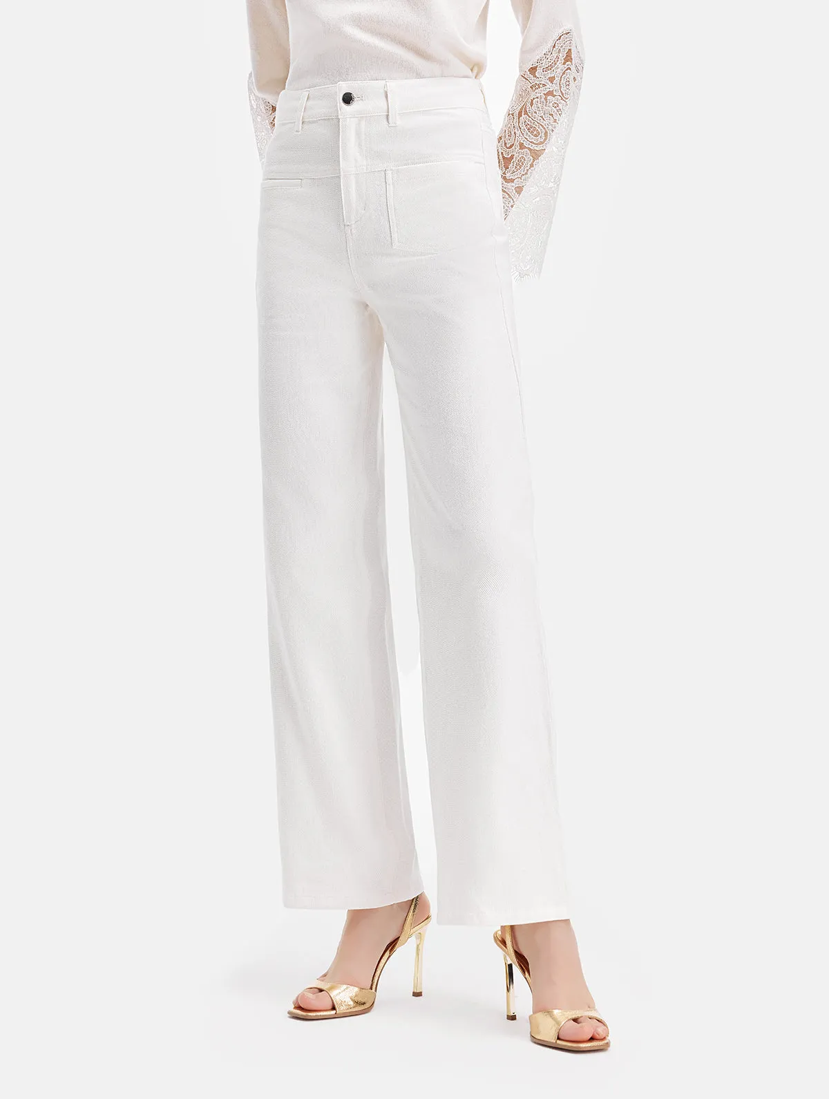 Asymmetrical Straight-Leg Jeans