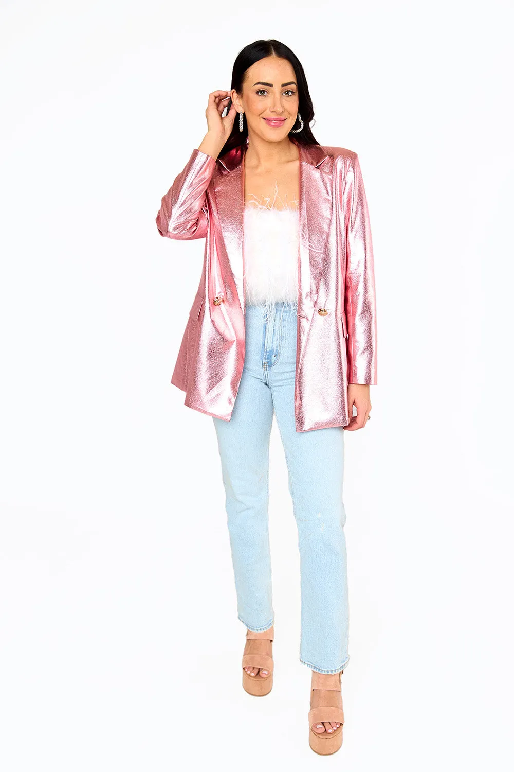 Avery Oversized Blazer - Begonia