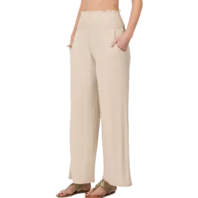 Beige Wide Leg Lounge Pants