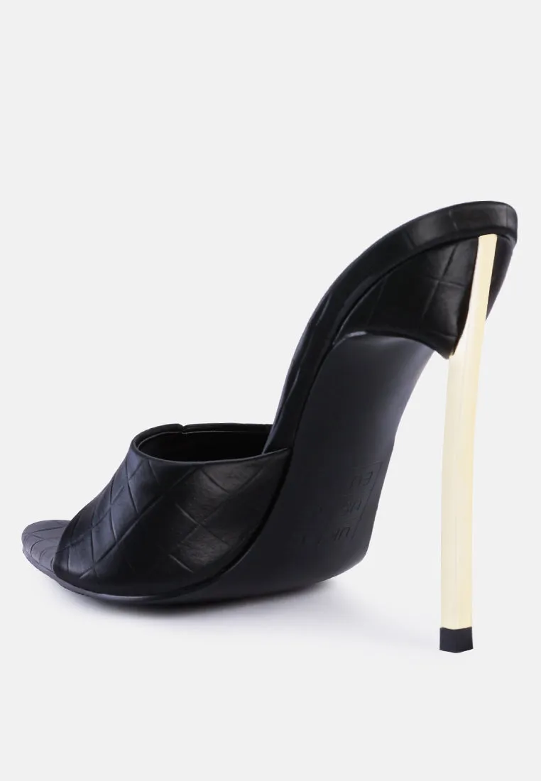 Bottoms Up Strappy Slip On Stiletto Heels