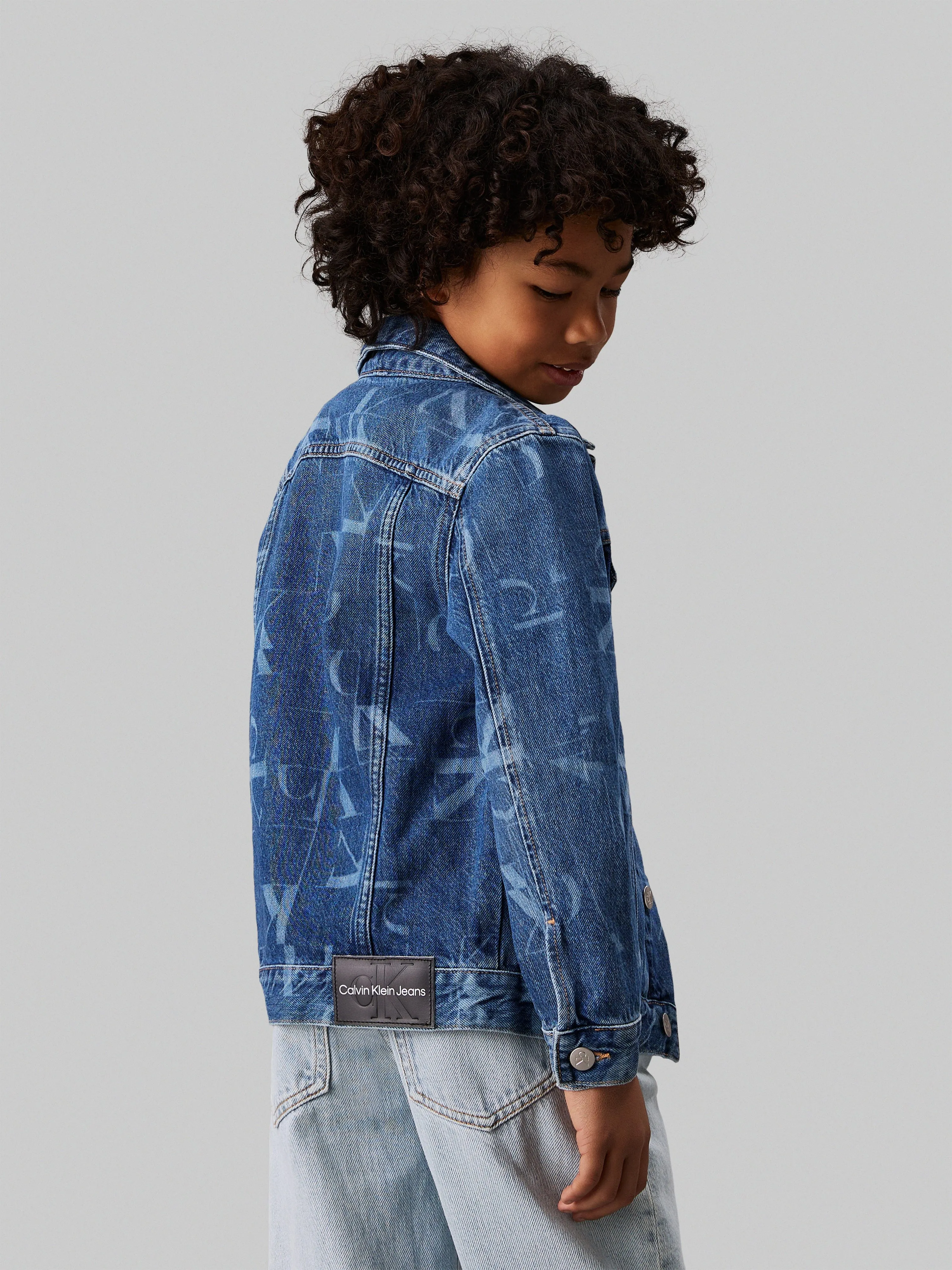 Calvin Klein Boys Denim Trucker Jacket in Blue