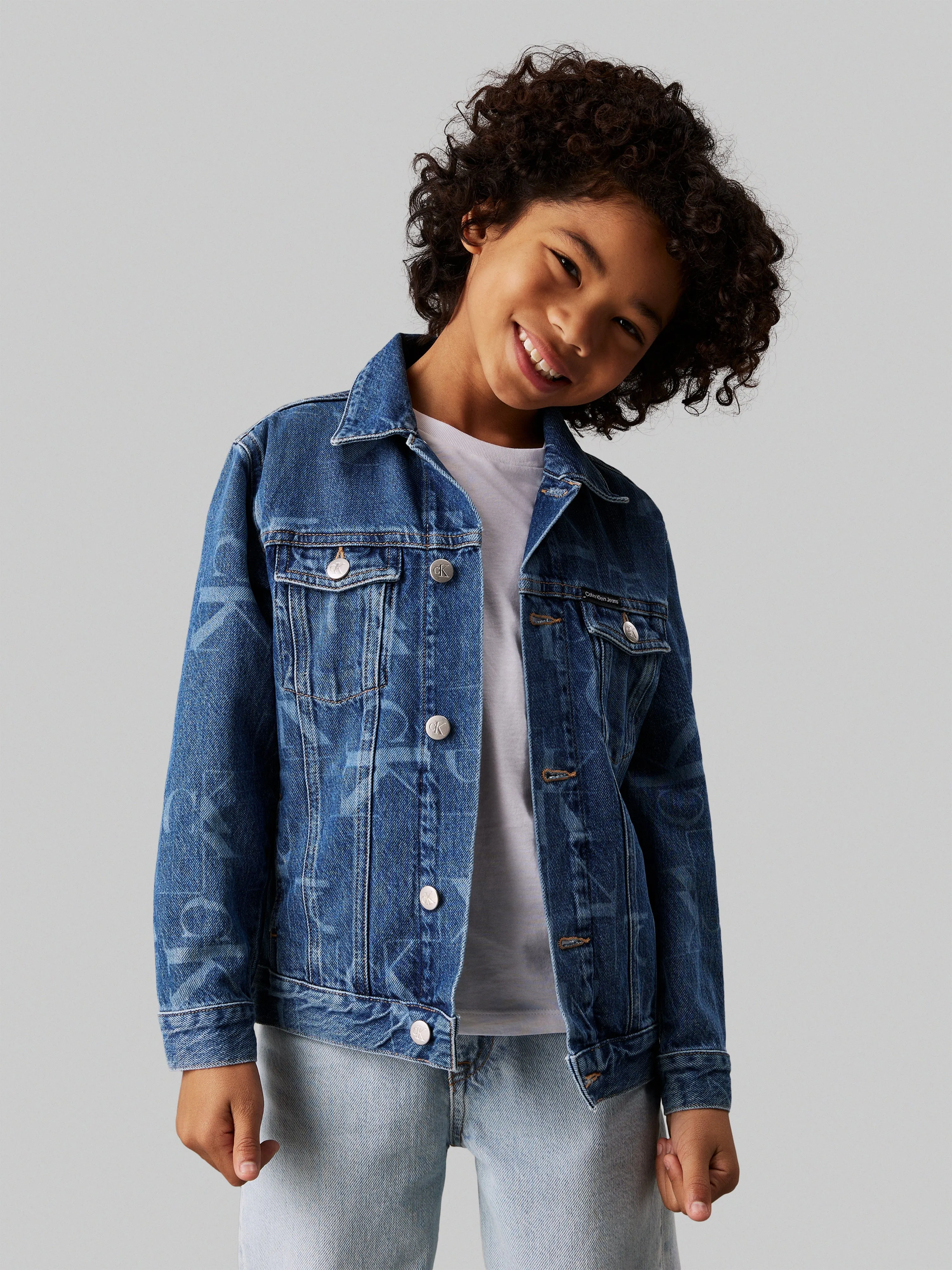 Calvin Klein Boys Denim Trucker Jacket in Blue