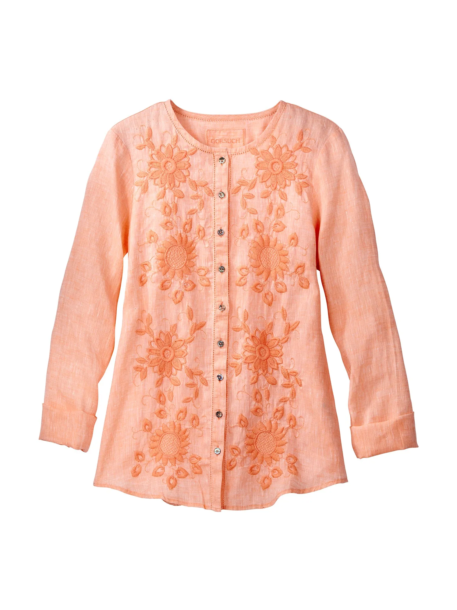 Cece Embroidered Linen Shirt