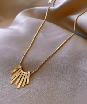 Chic Gold Stainless Steel Tassel Necklace ML0279