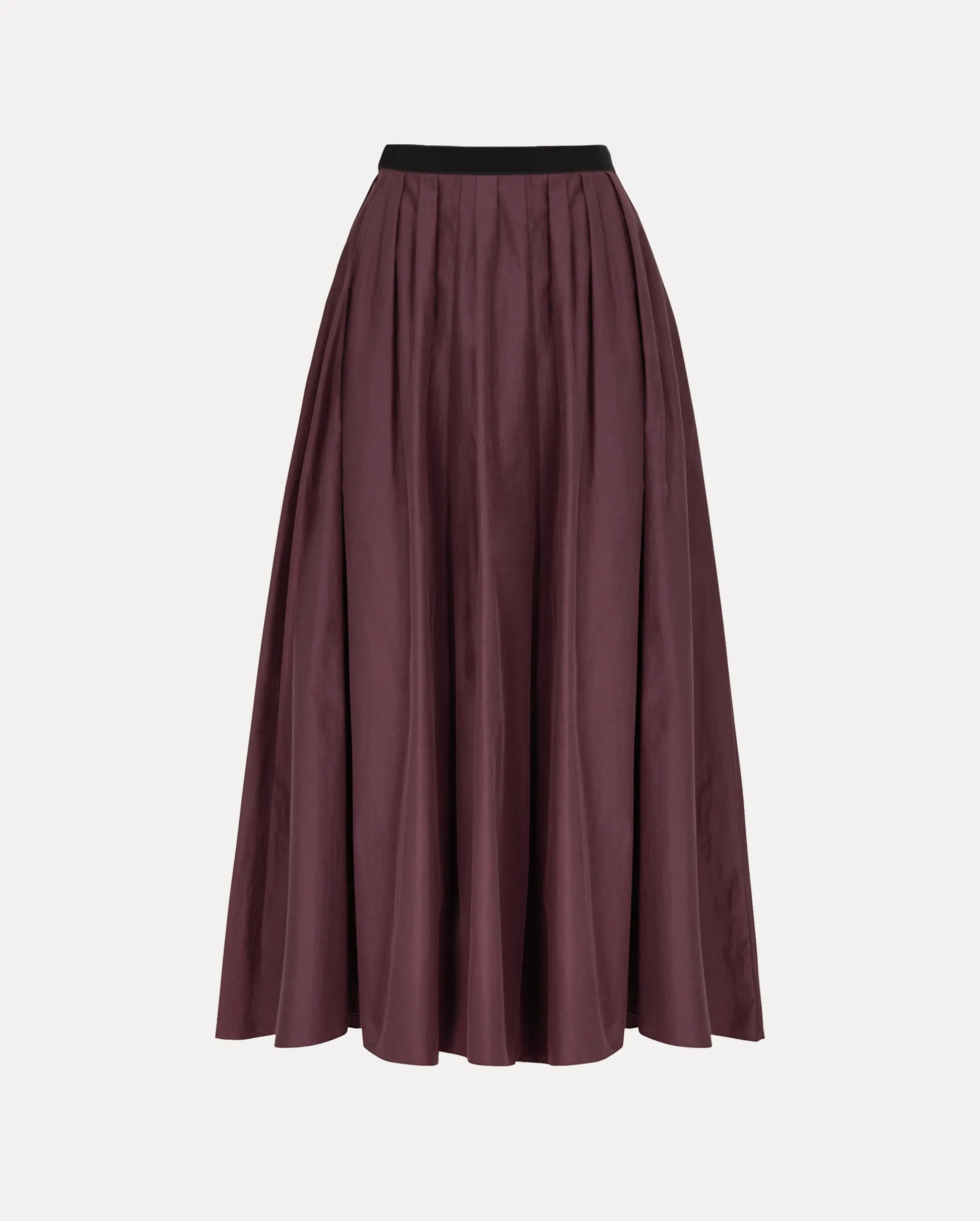 CHIC TAFFETA LONG SKIRT / CACAO