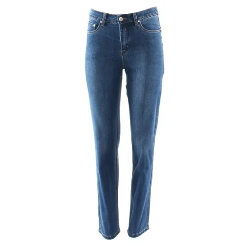 Chris Straight Leg Jeans (Mid Blue) Short