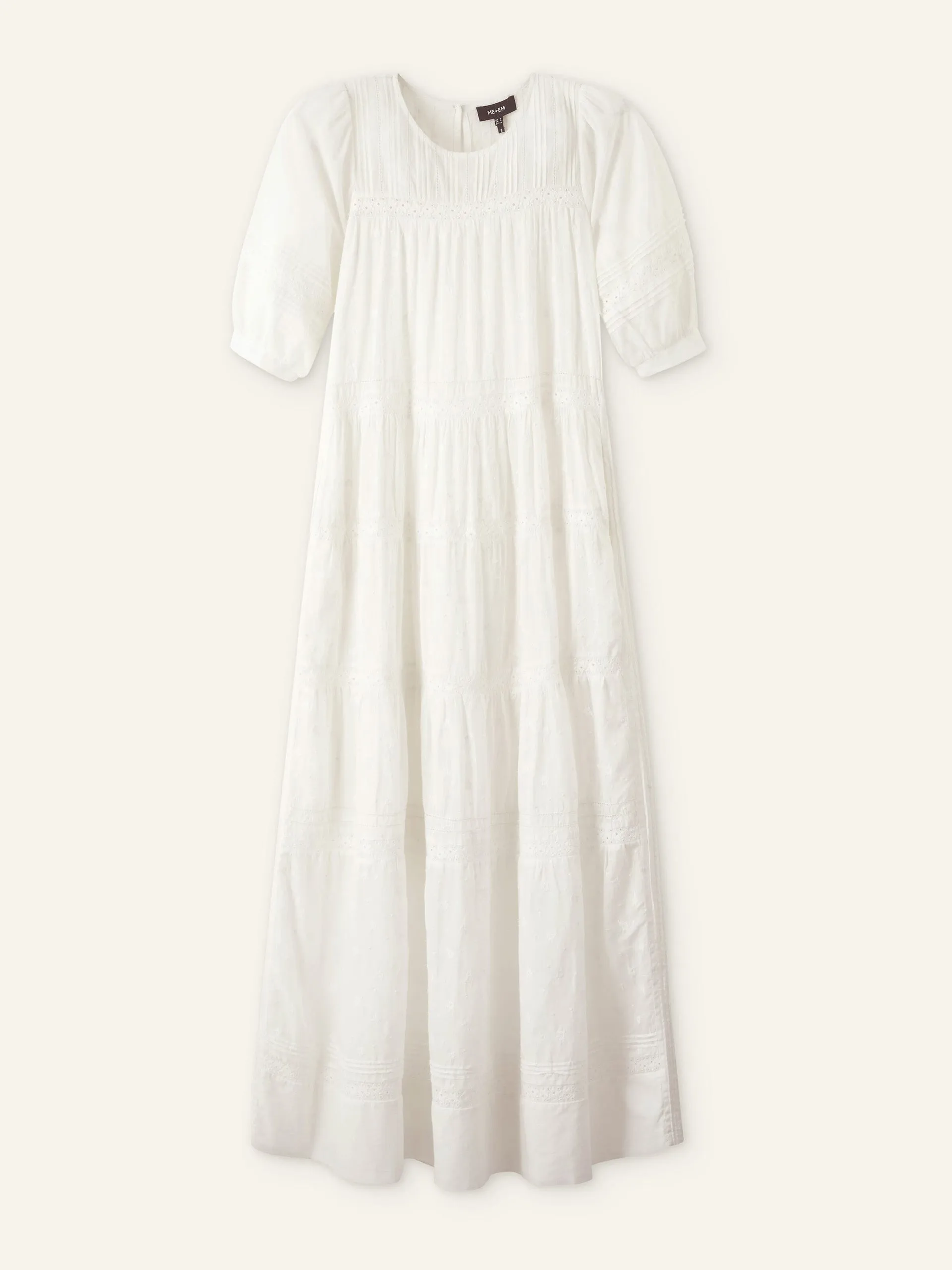 Cotton delicate embroidery maxi dress