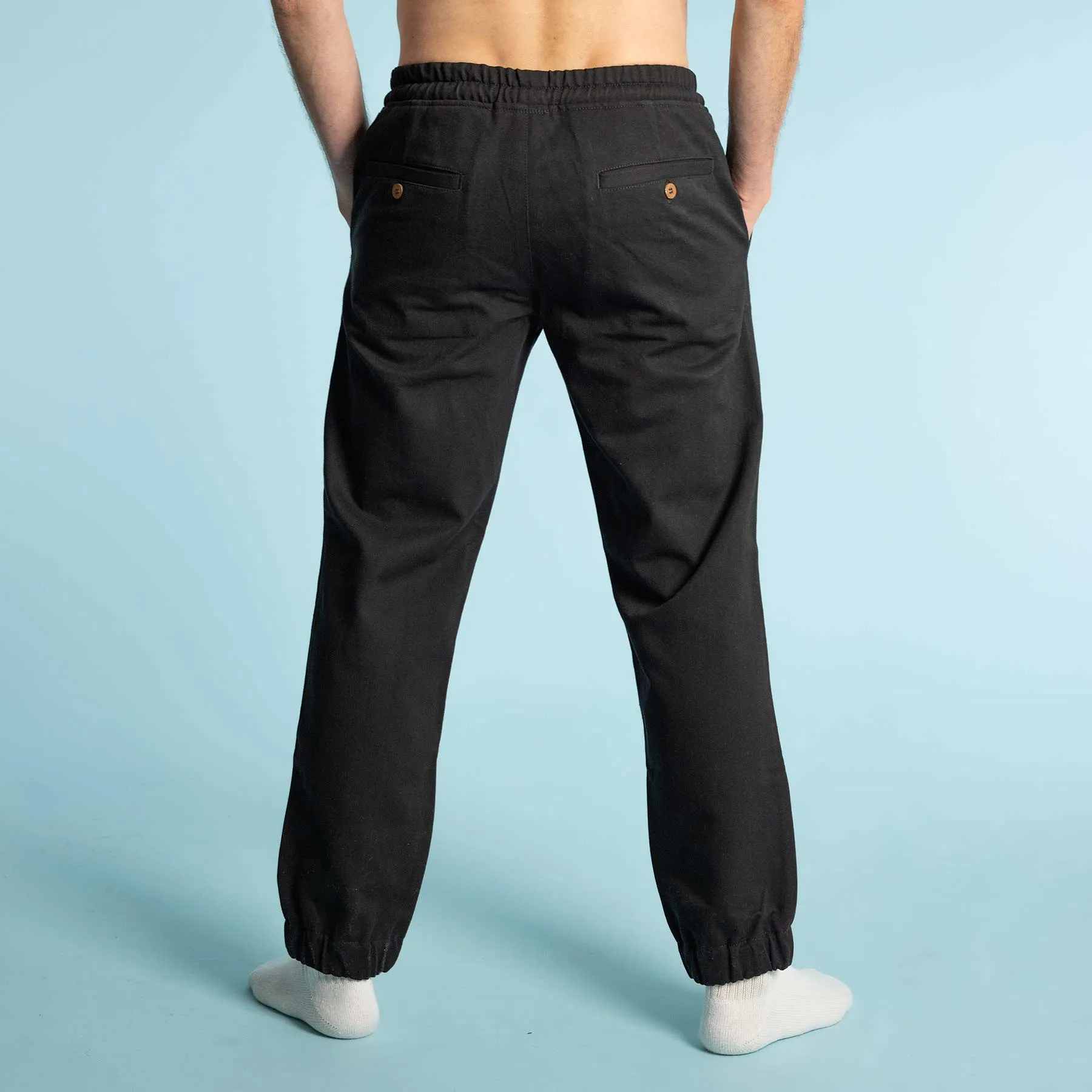 CREEKSVILLE 100% Organic Cotton Jogger Pants (Covered Organic Elastic Waistband, OC Thread Option, Biodegradable)