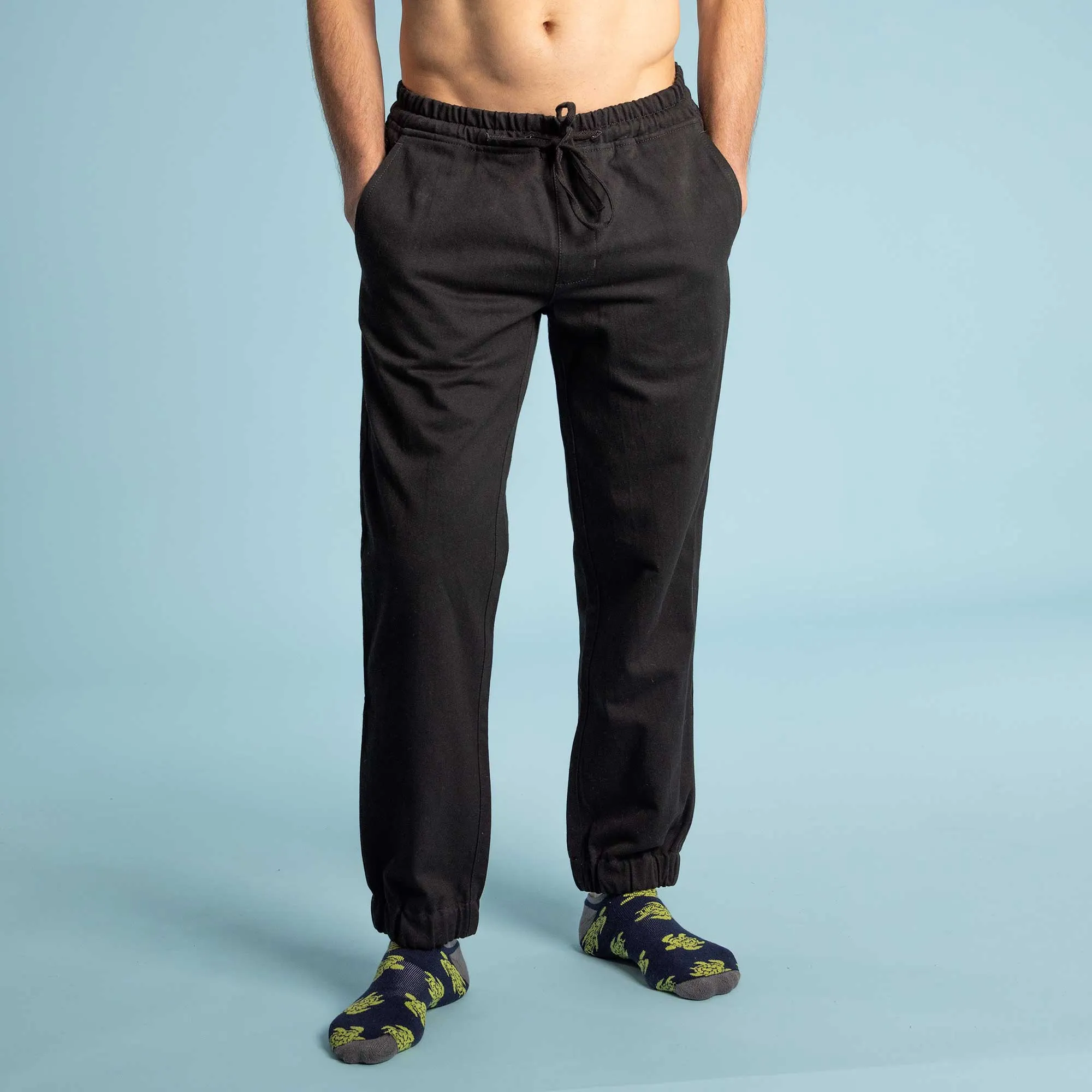 CREEKSVILLE 100% Organic Cotton Jogger Pants (Covered Organic Elastic Waistband, OC Thread Option, Biodegradable)