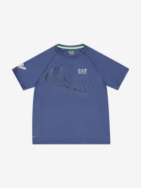 EA7 Emporio Armani Boys Athletic T-Shirt in Blue