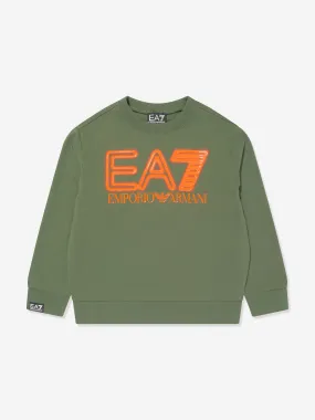 EA7 Emporio Armani Boys Large Logo Sweatshirt in Green