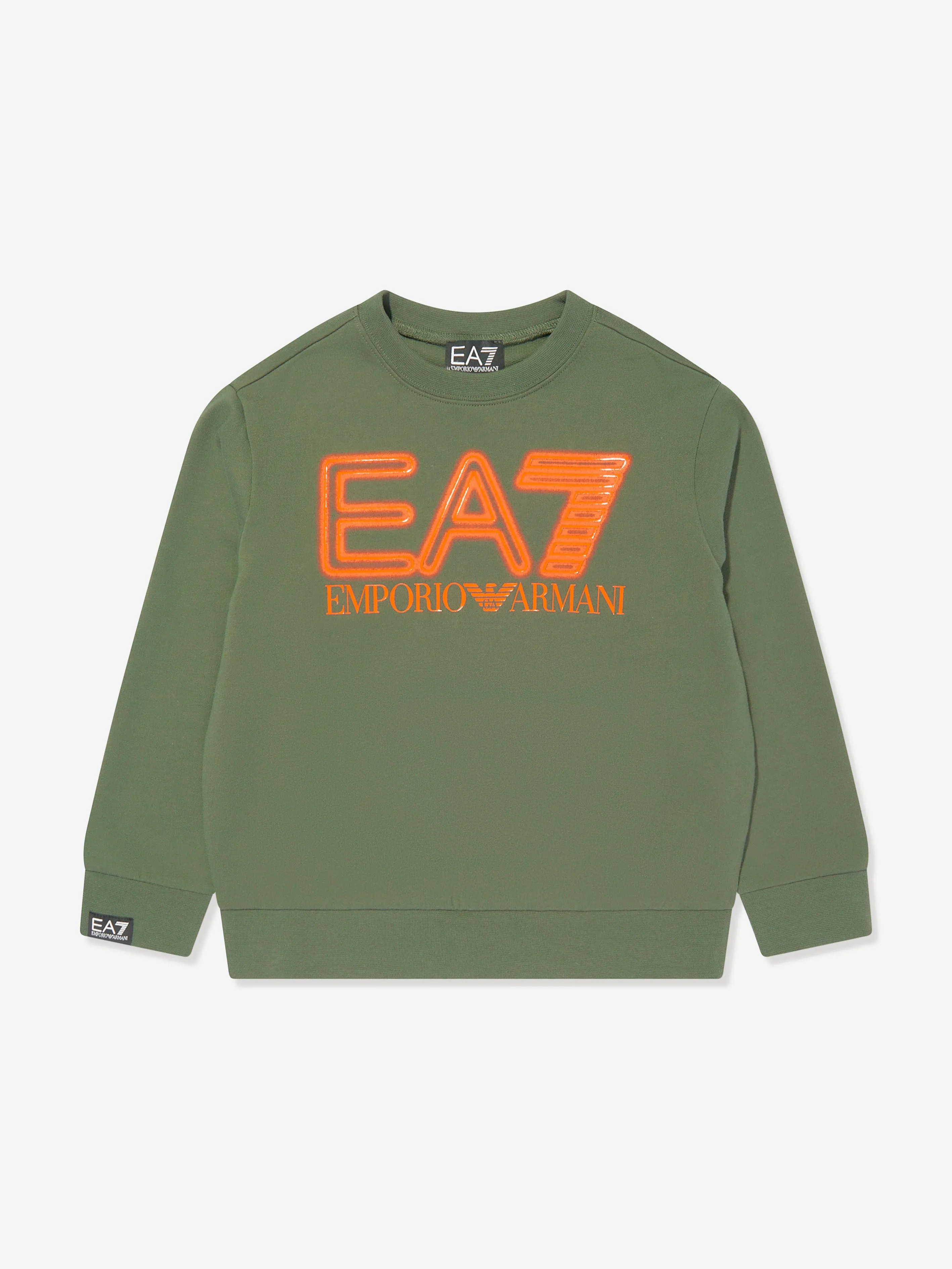 EA7 Emporio Armani Boys Large Logo Sweatshirt in Green