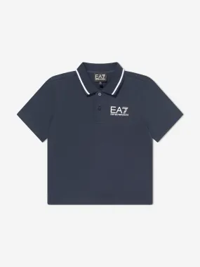 EA7 Emporio Armani Boys Logo Polo Shirt in Navy