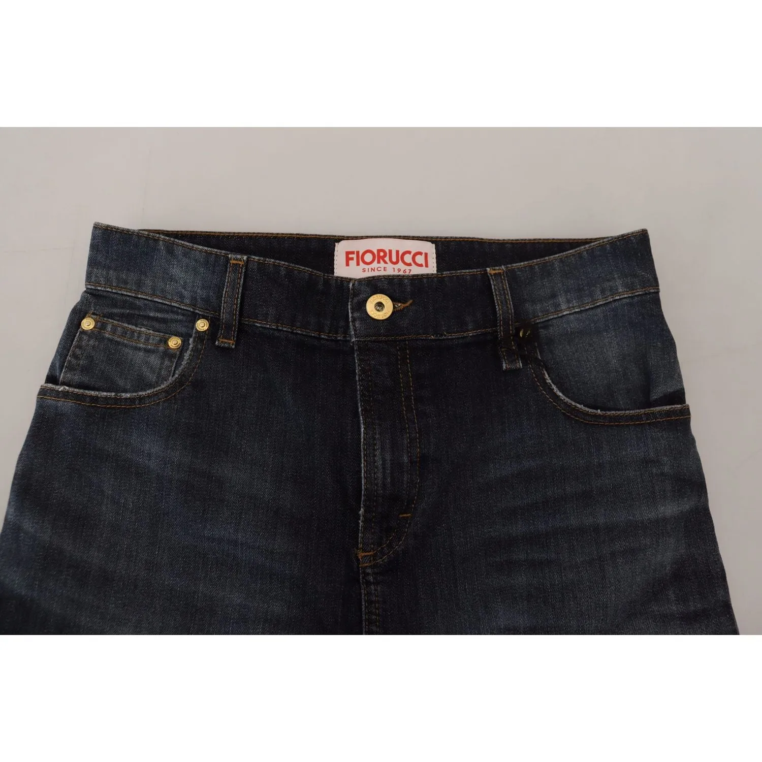 Fiorucci Chic Mid Waist Dark Blue Denim Skirt