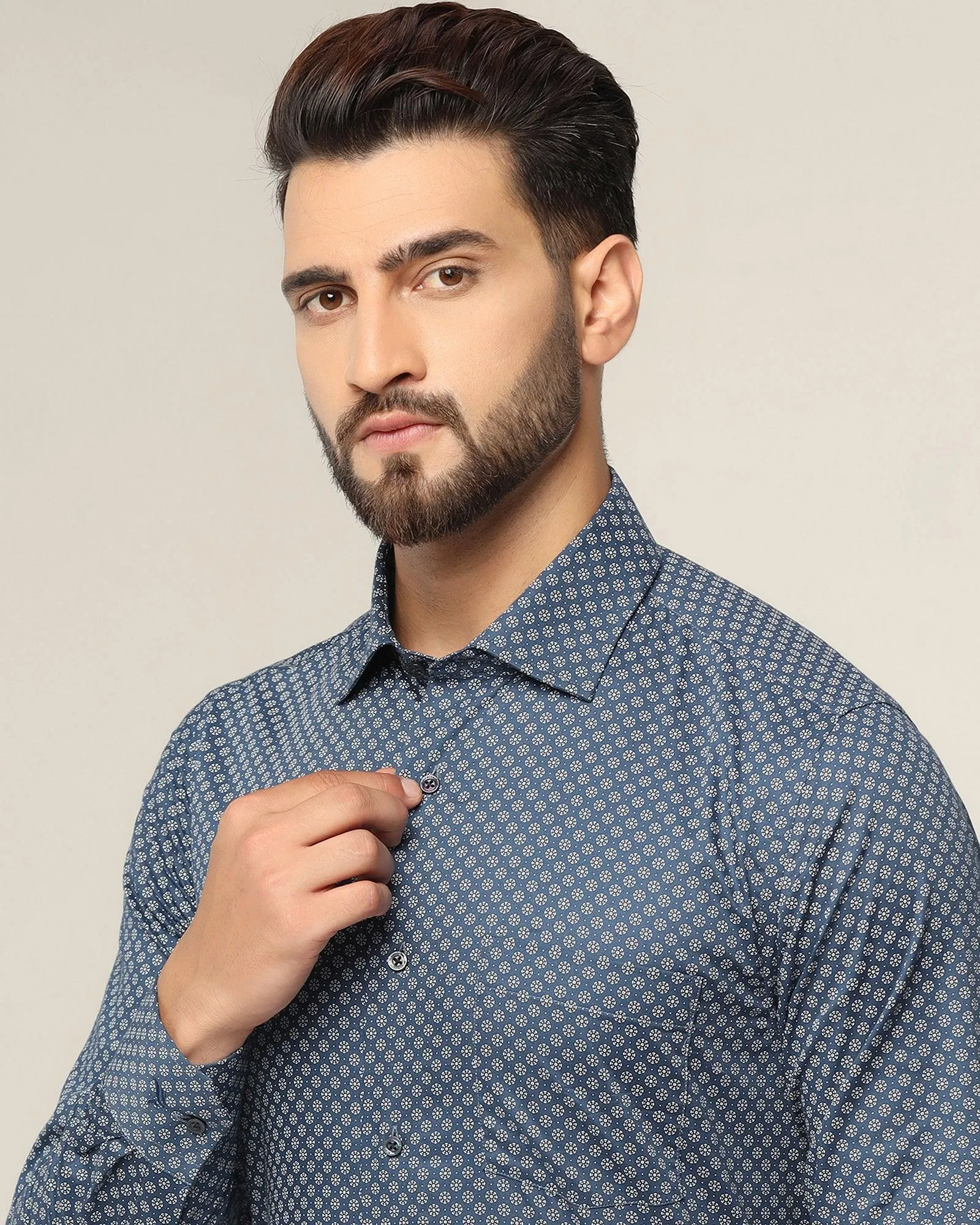 Formal Navy Printed Shirt - Roast