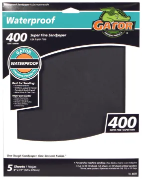 Gator waterproof sanding sheets 400 Grit (9" X 11" 400 Grit)