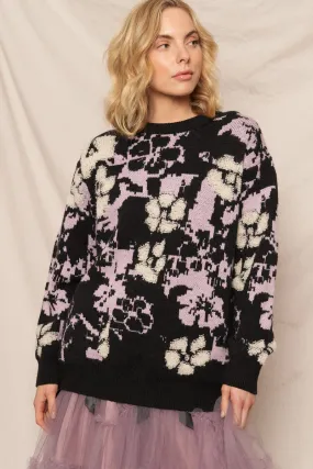 GRAPHIC FLORAL SWEATER