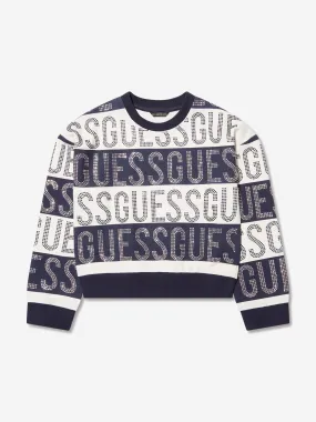 Guess Girls Logo Sweatshirt in Navy