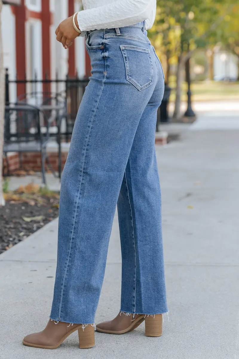 Hidden Medium Wash Dad Jeans - FINAL SALE