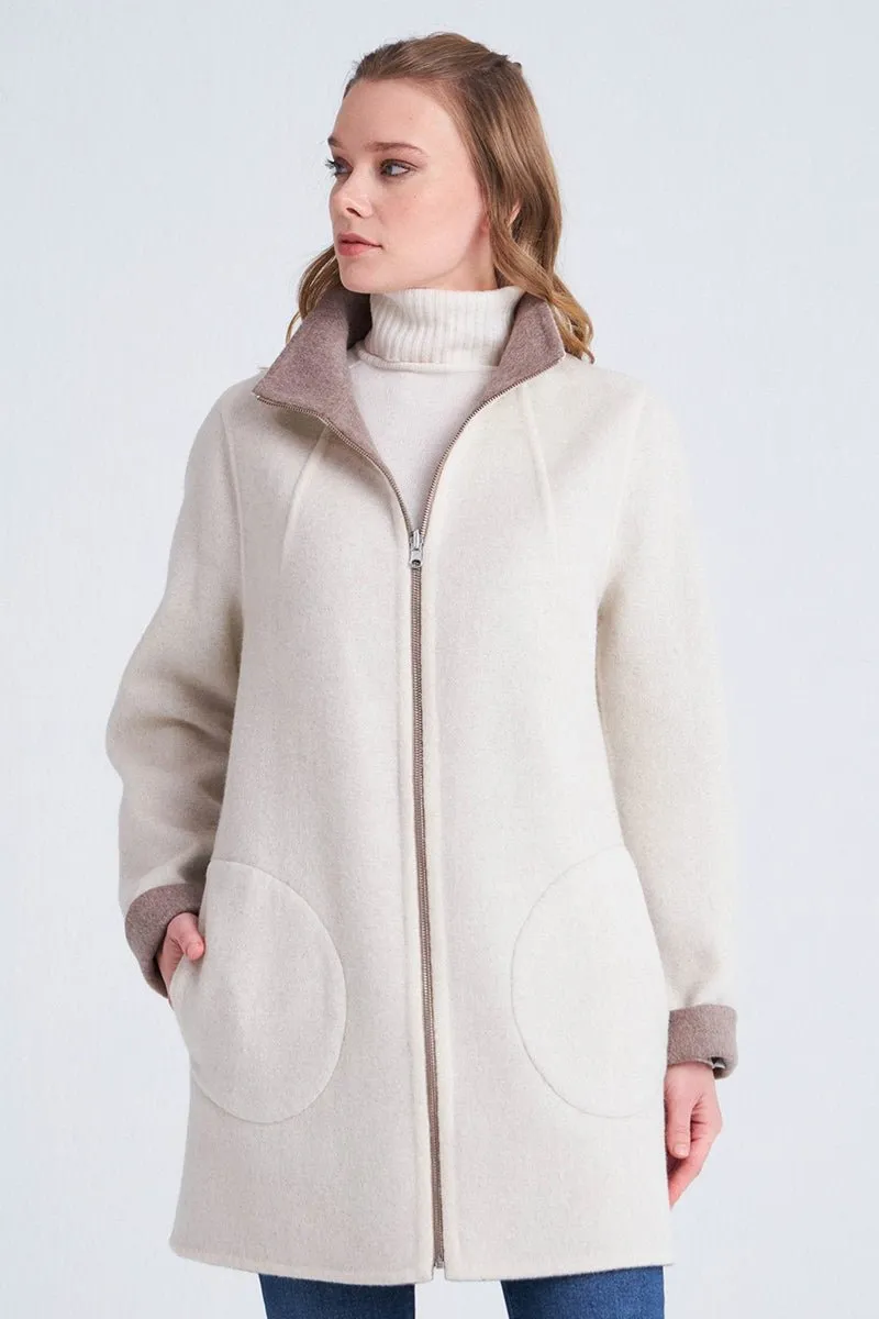 Holy Women's Reversible Cashmere Coat - Cappuccino/Beige