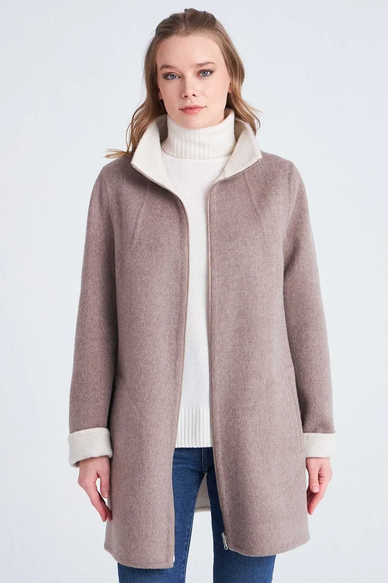 Holy Women's Reversible Cashmere Coat - Cappuccino/Beige