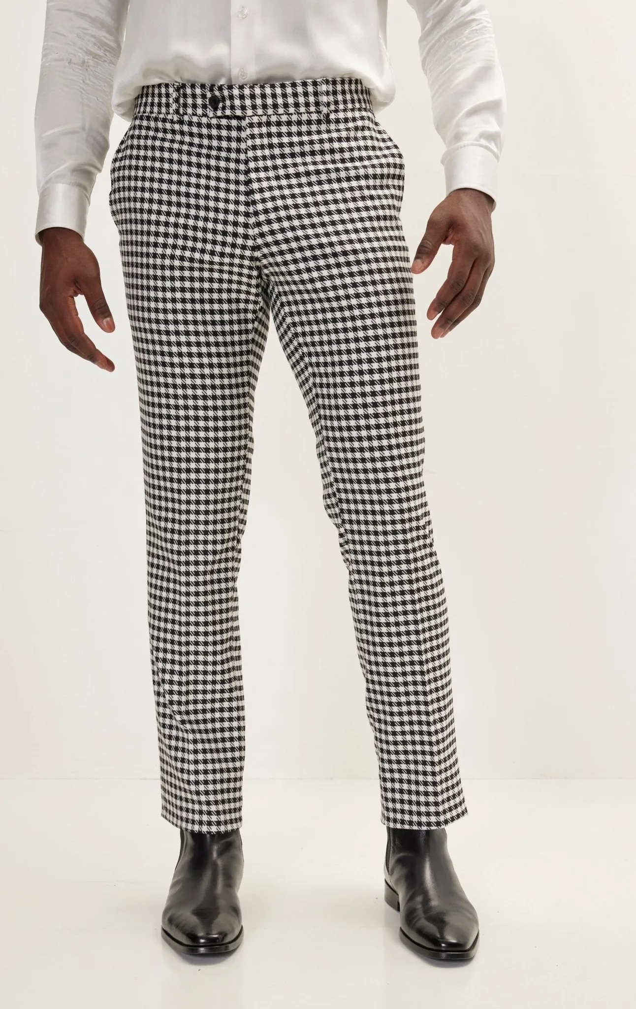 Houndstooth Dress Pants - Black White