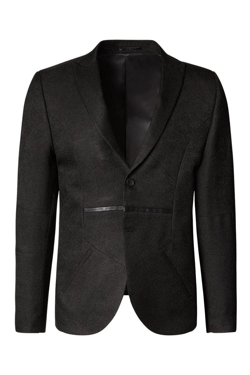 Lightweight Geometric Blazer Black