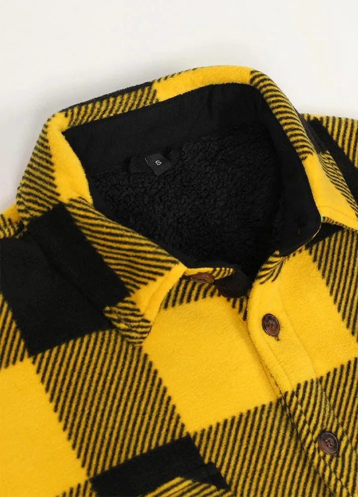 Men's Matching Family Yellow Plaid Jacket