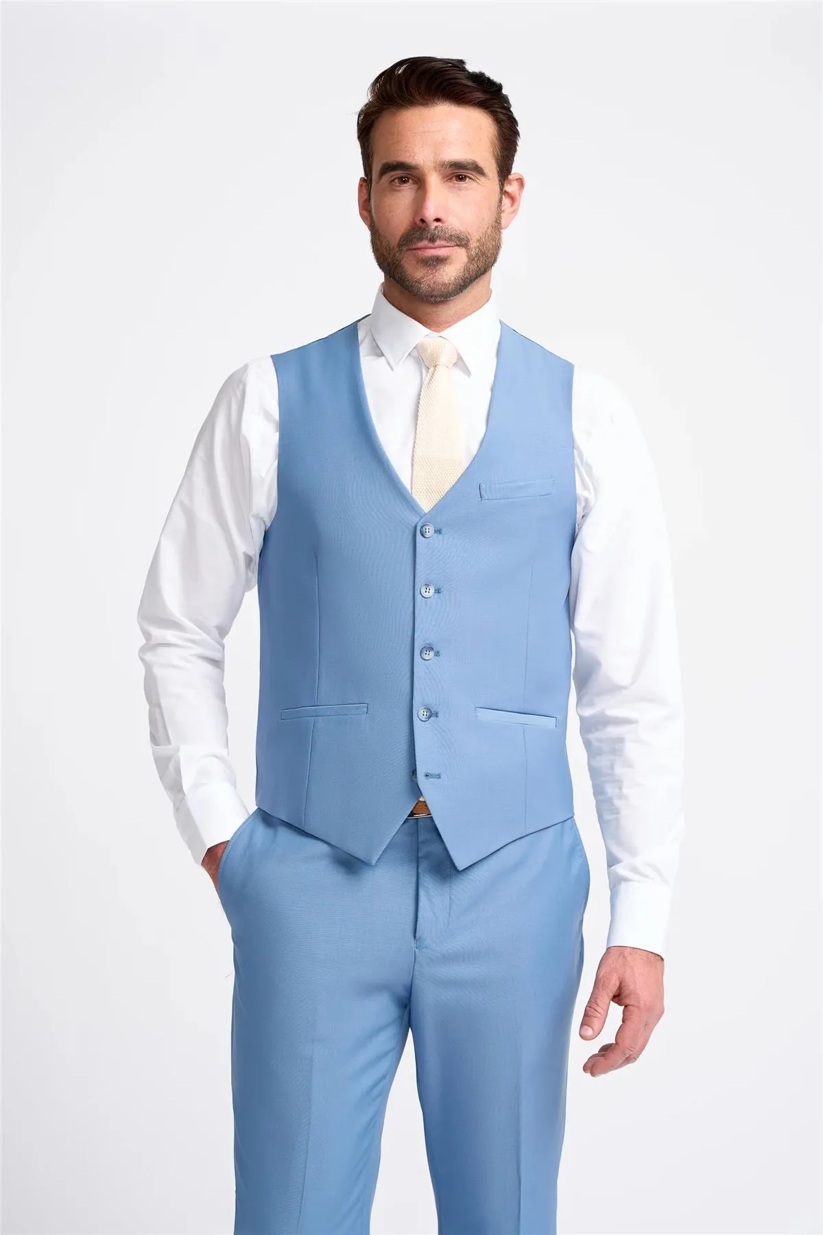 Men's Waistcoat Sky Blue Tailored Fit Vest