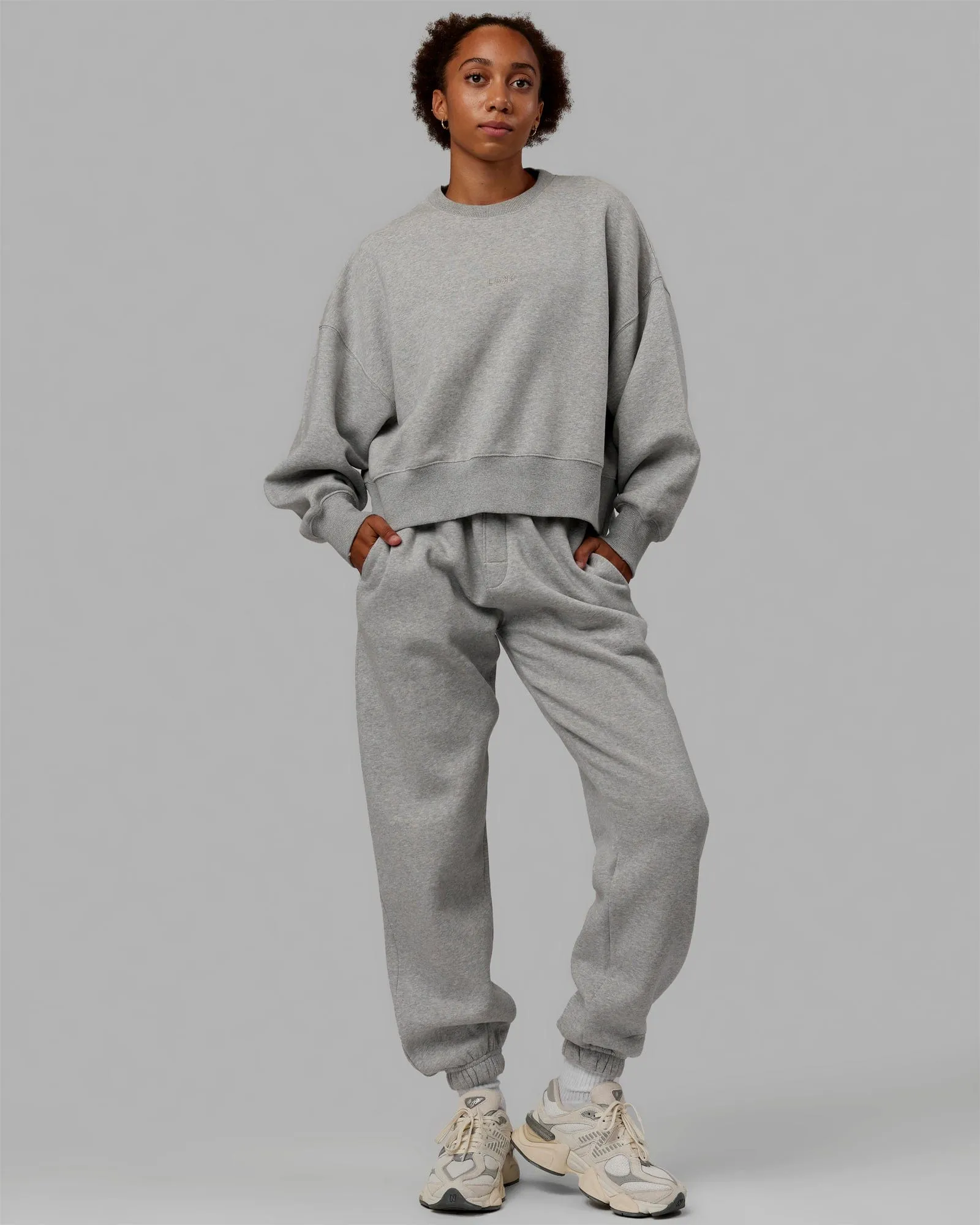 MVP Oversized Sweater - Light Grey Marl