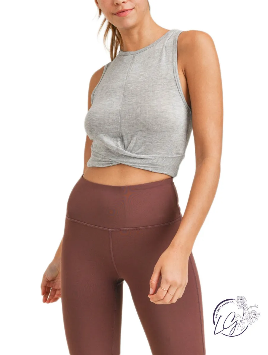 Overlay-Front Cropped Athleisure Tank