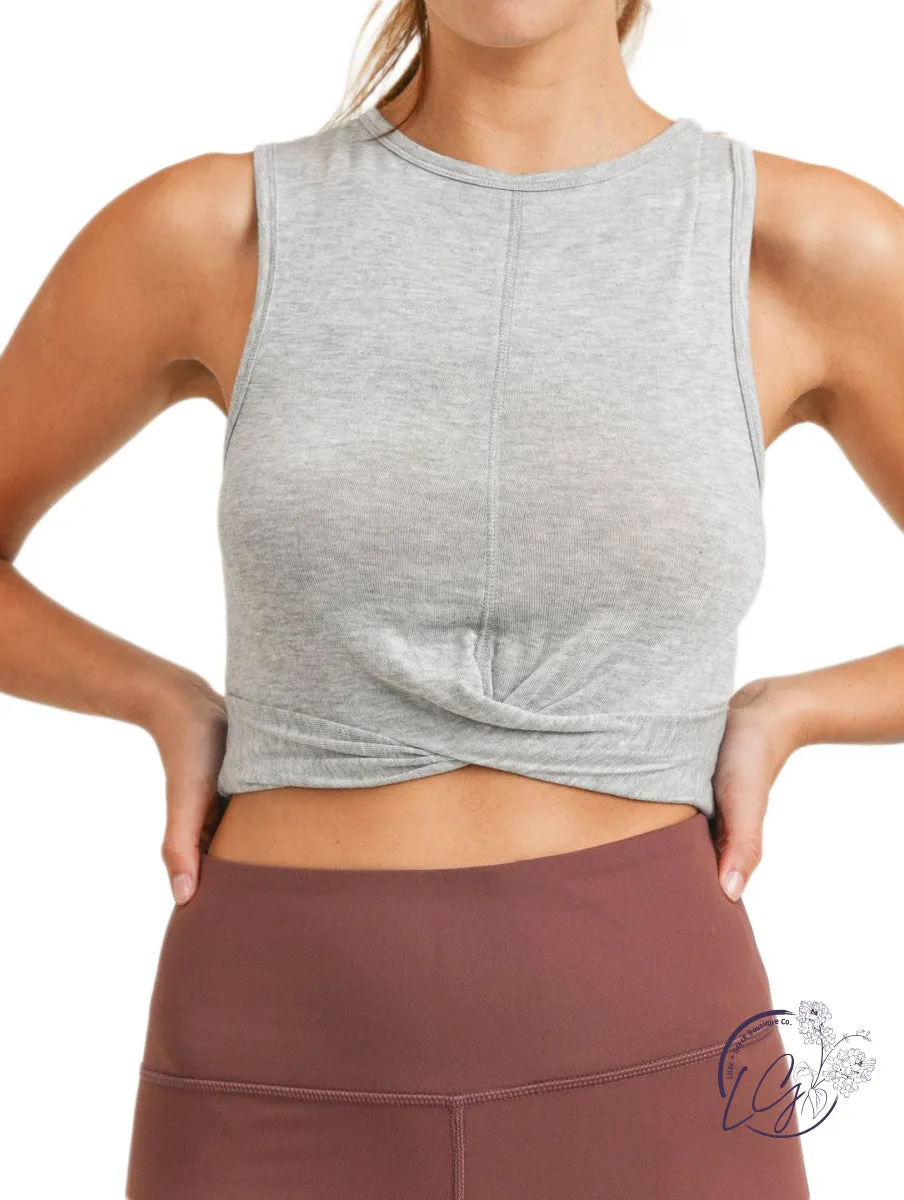 Overlay-Front Cropped Athleisure Tank