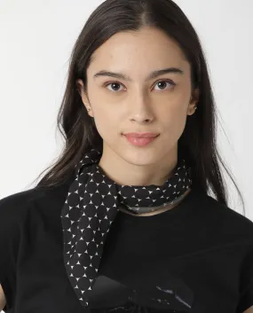 Rareism Women Mesmo Black Scarf Cotton Silk Fabric