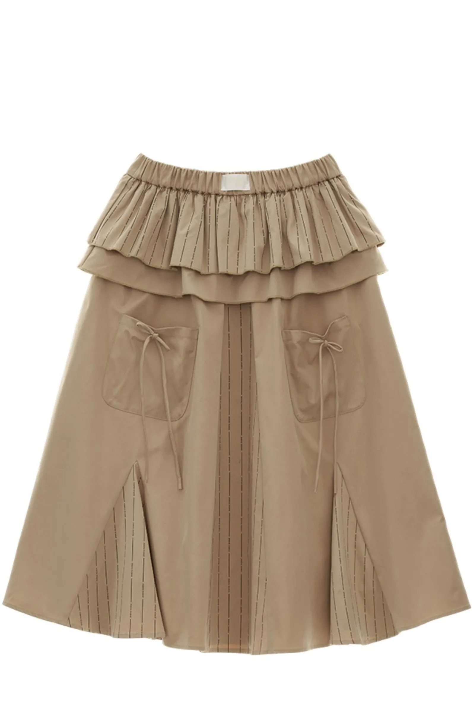 Ruffle Pocket Midi Skirt