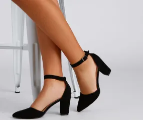 So Posh Faux Nubuck Pumps