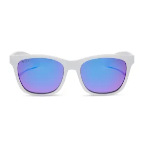 STORM - MATTE WHITE   PURPLE MIRROR   POLARIZED SUNGLASSES