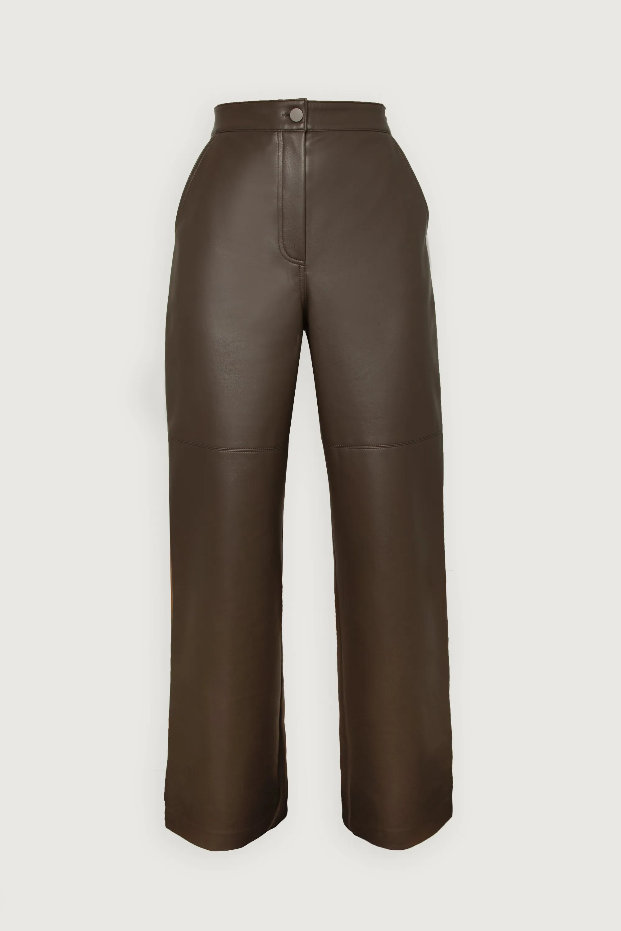 STRAIGHT LEG VEGAN LEATHER PANT