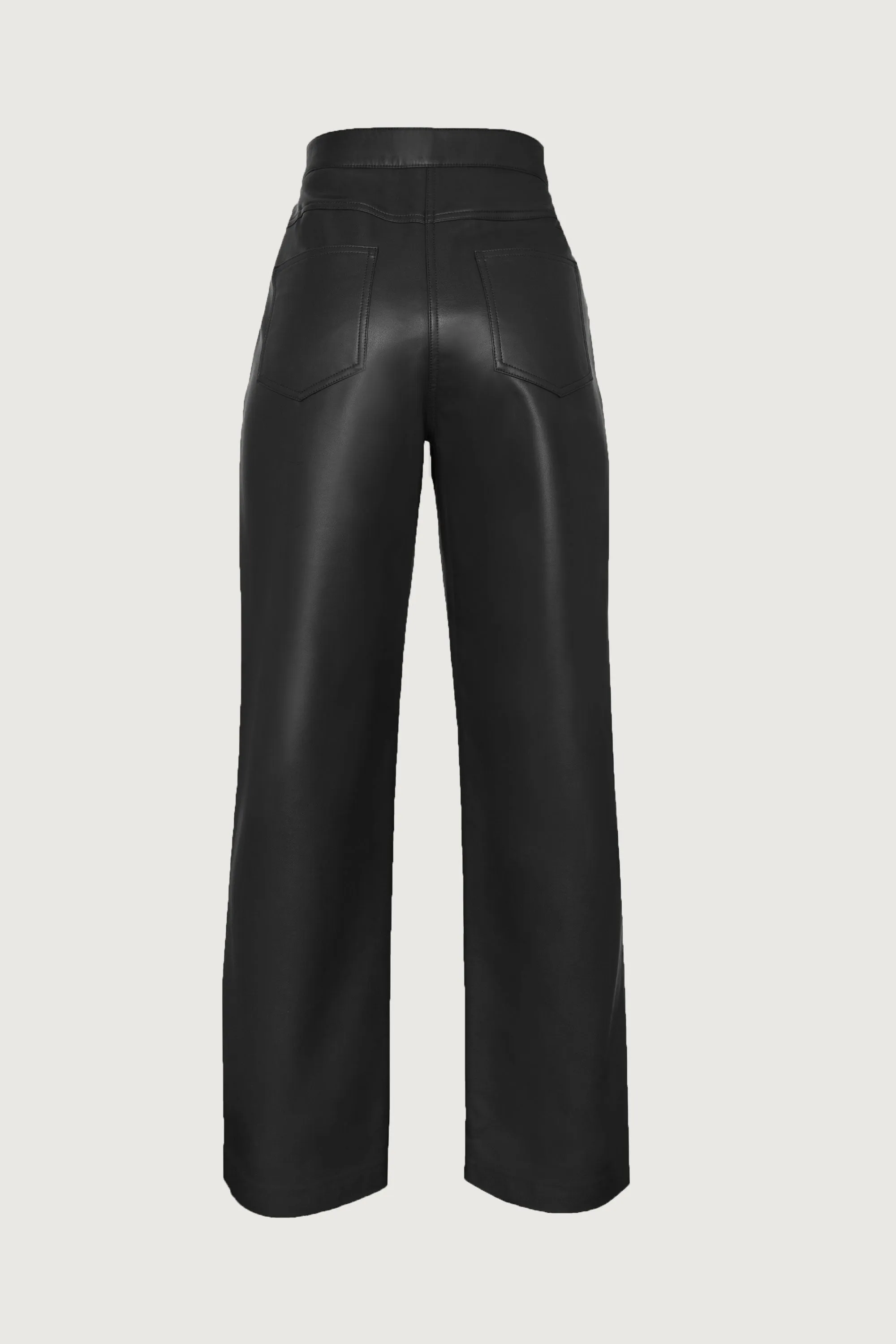 STRAIGHT LEG VEGAN LEATHER PANT