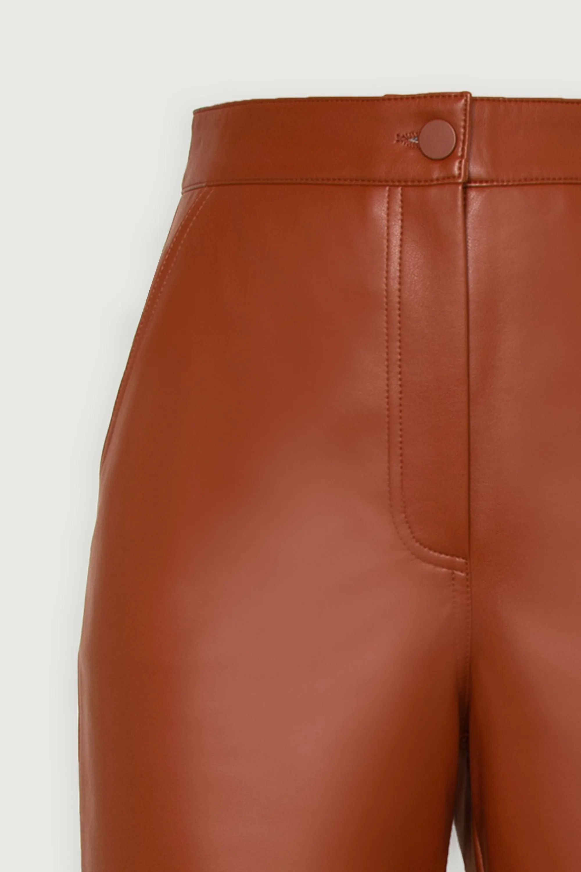 STRAIGHT LEG VEGAN LEATHER PANT