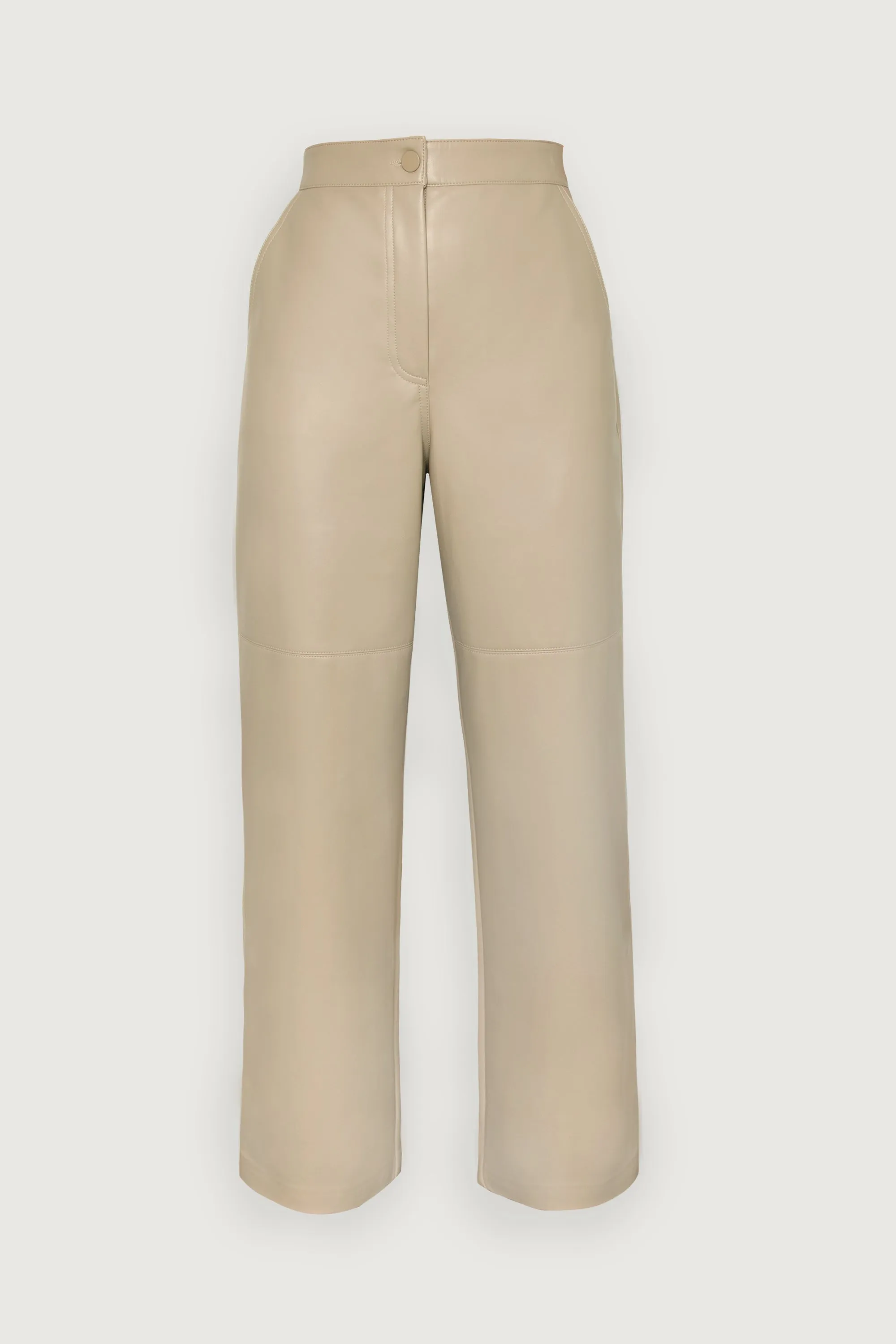 STRAIGHT LEG VEGAN LEATHER PANT