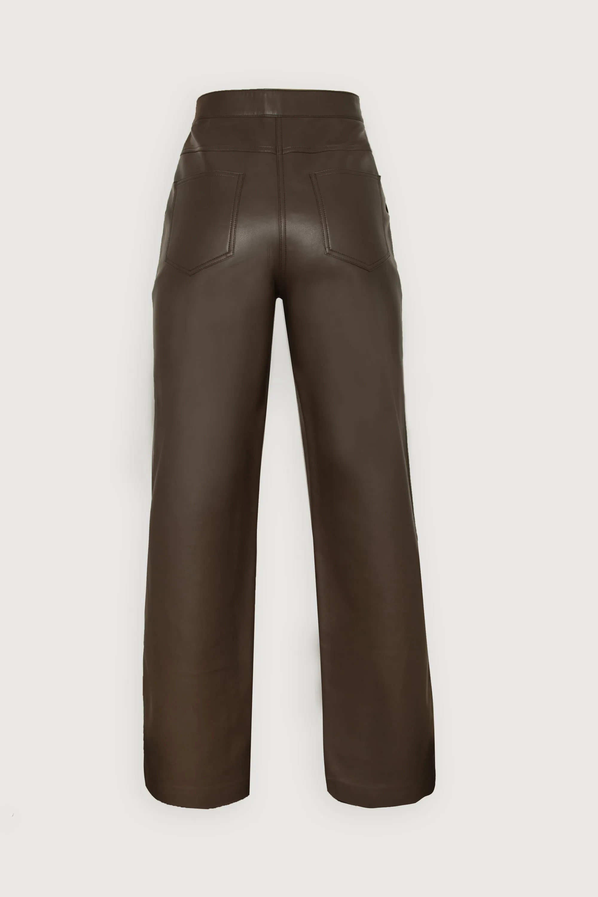 STRAIGHT LEG VEGAN LEATHER PANT