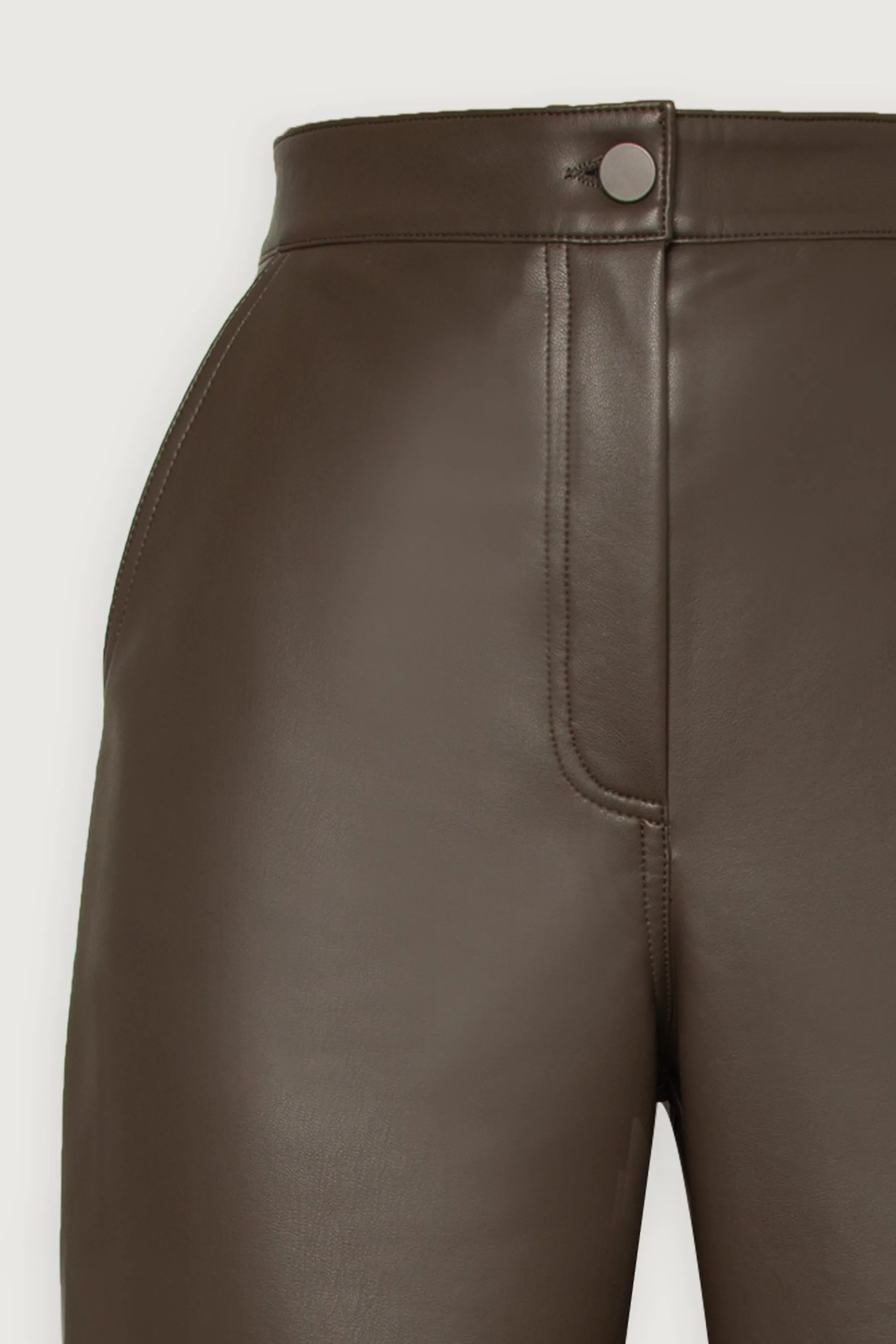 STRAIGHT LEG VEGAN LEATHER PANT