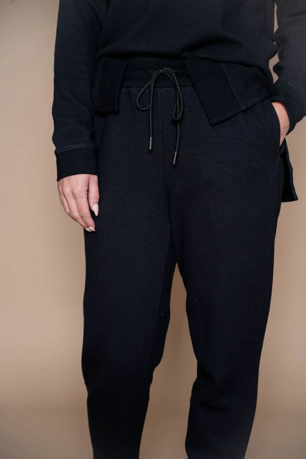 Subtle Textured Cuffed Bottom Pants