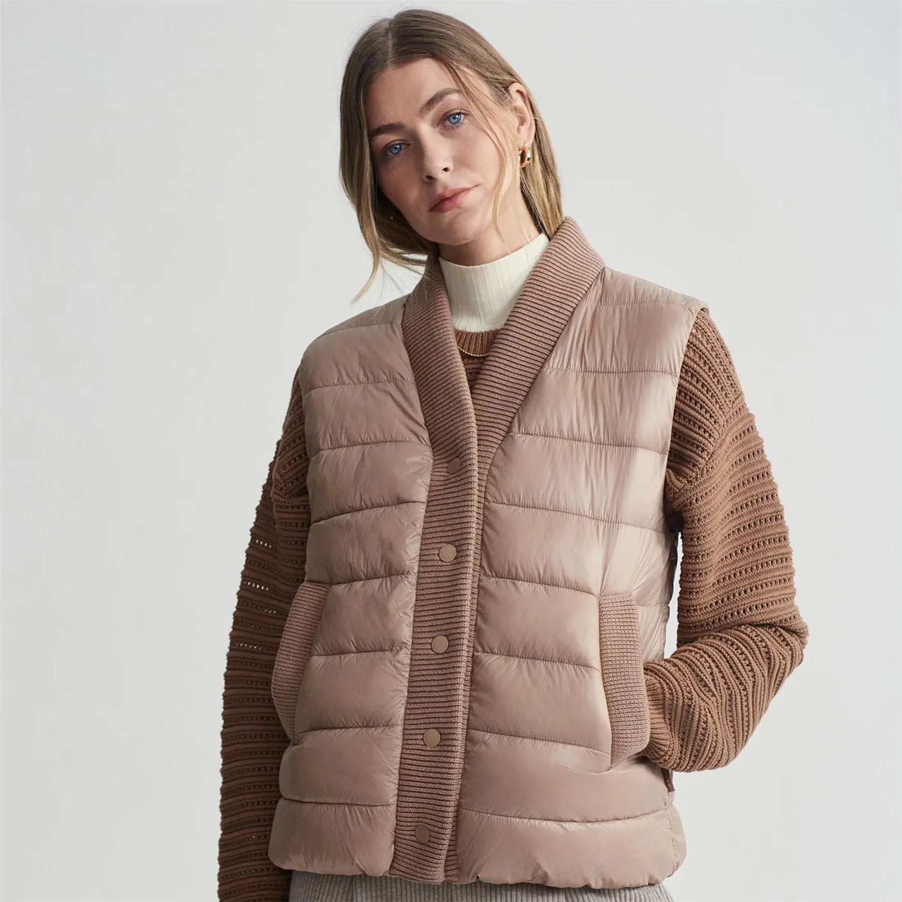 Womens Colwyn Combo Boxy Gilet Chanterelle - AW24