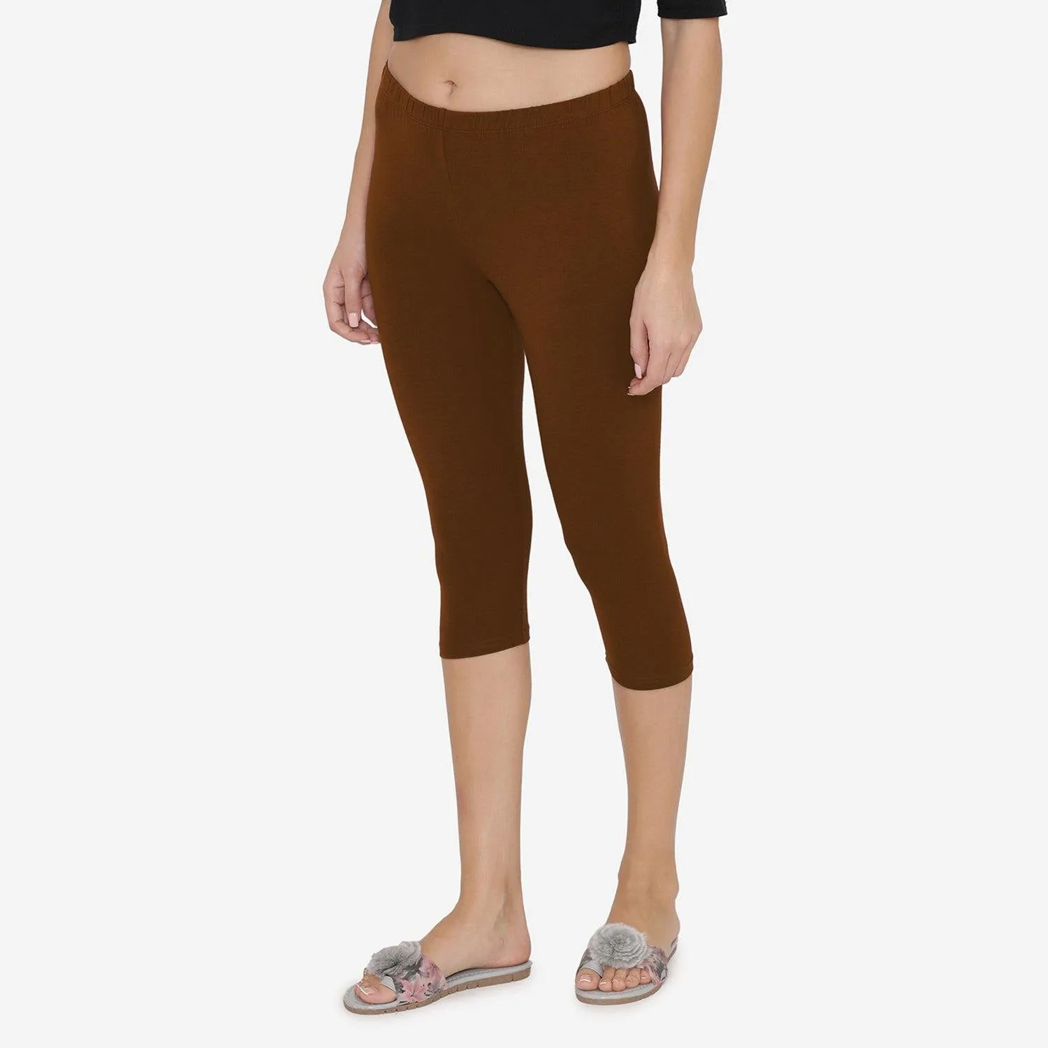 Women's Comfy Classy Capri Legging -  Dark Chocolate