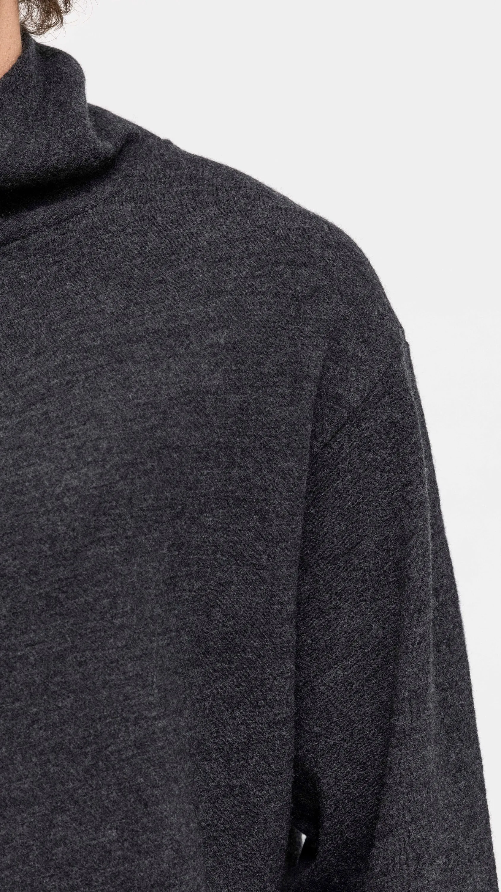 YOHJI YAMAMOTO GRAY WOOL TURTLENECK